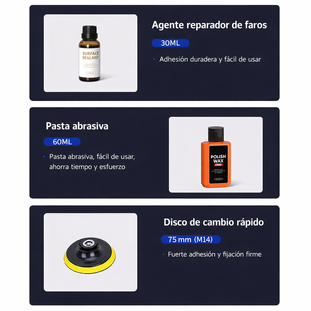 Kit Completo de Restauración de Faros
